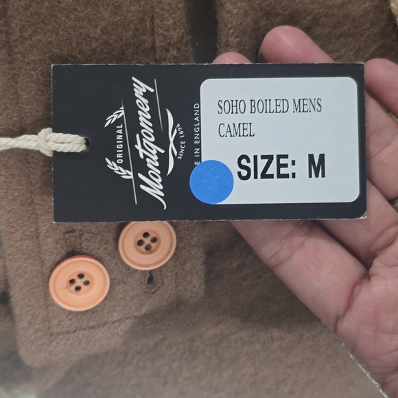 Classic Tan Toggle Pea Coat For Mens Brand Original Montgomery. - Picture 3 of 5
